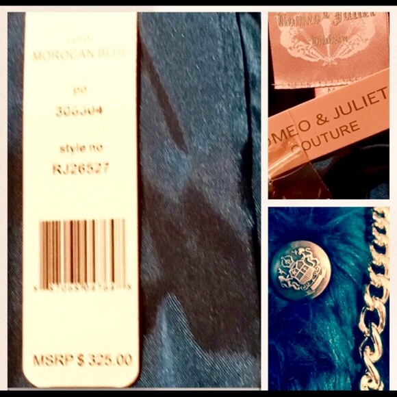 ROMEO & JULIET COUTURE •MOROCCAN BLUE FAUX FUR - Picture 4 of 5